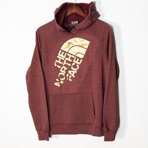 The North Face Hoodie Sweatshirt Red Gold Logo Size M Gorpcore Streetwear